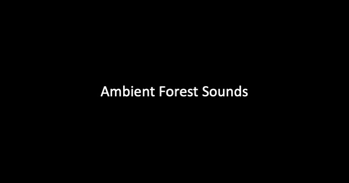 Supporting Item 1/ Ambient Forest Sounds